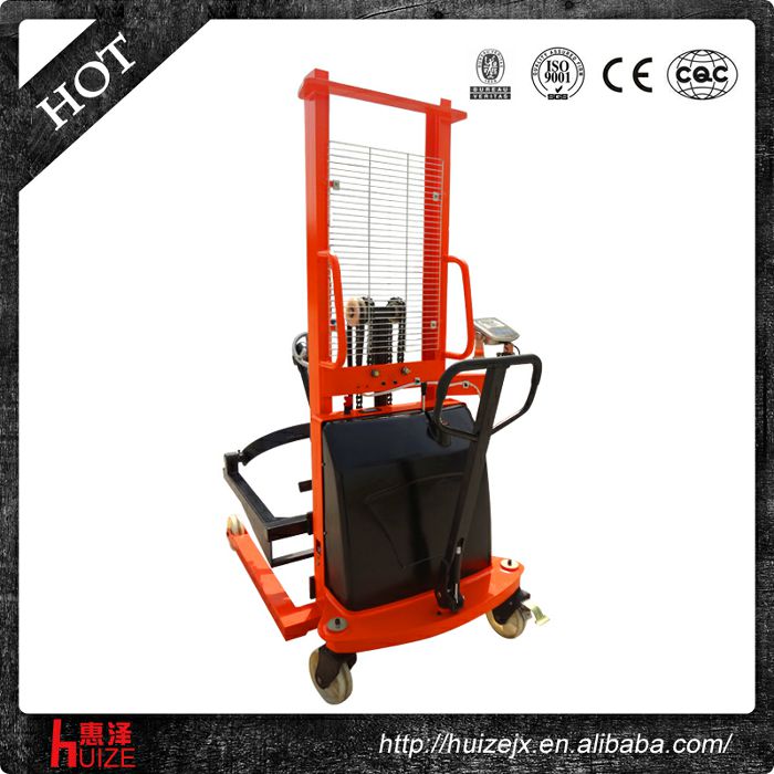 半電動(dòng)稱重油桶車（夾鐵桶，手搖翻轉(zhuǎn)倒料）